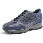 Hogan Sneakers da Uomo Interactive Blu in Pelle e Tessuto - HXM00N0Q101 QBW8P32 - Taglia 10