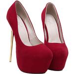 Sandali eleganti rossi numero 39 con plateau per Donna 