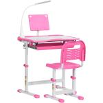 Sedie rosa in acciaio con altezza regolabile di design Homcom 