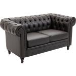Homcom Divano Chesterfield  divano 2 posti divani poltrone sofa Trapuntato in Ecopelle Marrone Scuro 160 x 84 x 80 cm