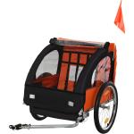 Rimorchi arancioni in acciaio bici per bambini per 2 persone Homcom 