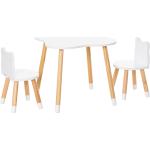 Sedie minimaliste bianche in legno di pino a tema orso di design Homcom 