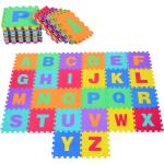 HomCom Tappeto Puzzle Bambini da Gioco Set 26 Pezzi 31x31cm,Tappeti per Gattonare Multifunzione Morbidi, Colorato