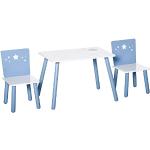 Tavolini azzurri in legno di pino 3 pezzi Homcom 