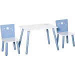 Tavoli azzurri di legno 3 pezzi per bambini Homcom 