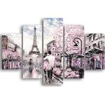 Quadri multicolore a tema Parigi con città Homemania 