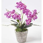 HOMESCAPES Orchidea artificiale viola in vaso alto