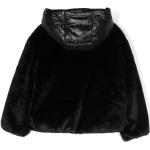 Giacche nere di eco-pelliccia manica lunga con cappuccio per Donna Herno 