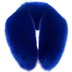 Sciarpe blu M di eco-pelliccia con cappuccio per Donna 