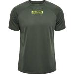 Magliette & T-shirt scontate verdi S in poliestere lavabili in lavatrice mezza manica con scollo rotondo per Uomo Hummel 