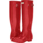 Stivali larghezza D rossi numero 38 di gomma impermeabili da pioggia per Donna Hunter Original 
