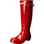 Stivali rossi numero 38 di gomma impermeabili da pioggia per Donna Hunter Gloss 