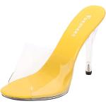 Stivali larghezza E vintage gialli numero 38 di gomma con glitter con stringhe con tacco sopra i 9 cm con tacco per Donna 