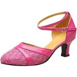 Stivali larghezza E rosa numero 36 taglie comode con strass con punta aperta con cerniera con tacco sopra i 9 cm con tacco per Donna 