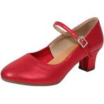 Sandali larghezza A eleganti rossi numero 39 di pelle con stringhe con tacco sopra i 9 cm traspiranti con plateau per Donna 