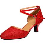 Stivali larghezza A eleganti rossi numero 41 con cerniera con tacco sopra i 9 cm con tacco per Donna 