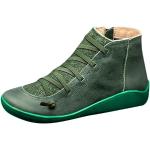 Stivali vintage verdi numero 36 di gomma con glitter con stringhe con tacco da 7cm a 9 cm con tacco per Donna 