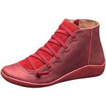 Stivali eleganti rossi numero 41 di gomma con glitter con stringhe con tacco sopra i 9 cm trekking per Donna 