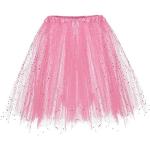 Gonne pantalone rosa Taglia unica in tulle con paillettes per Natale mini per Donna 