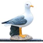 Hwydo - Statua ornamentale in resina, motivo: uccellino di gabbiano, decorazione da giardino, spiaggia e mare, 28 x 15 x 31 cm