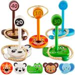 Giochi lancio degli anelli scontati di legno a tema animali per bambini 