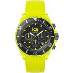 Accessori orologi scontati giallo fluo Taglia unica di cristallo con cronometro per Donna resistenza all'acqua 10 Bar Ice Watch Chrono 