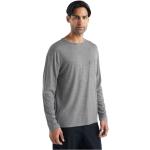 Magliette & T-shirt scontate grigie M di lana merino traspiranti lavabili in lavatrice con manica lunga per Uomo Ice breaker Pocket 