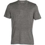 T-shirt tecniche scontate grigie S di lana merino mezza manica per Uomo Ice breaker Tech 