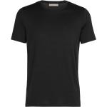 T-shirt tecniche scontate nere S di lana merino mezza manica per Uomo Ice breaker Tech 