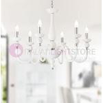 Lampadari classici bianchi di vetro Ideal Lux 
