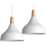 Lampadari moderni bianchi di legno da cucina compatibile con E27 
