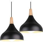 Lampadari neri di legno da cucina compatibile con E27 