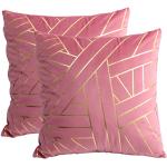 Cuscini rosa 45x45 cm in velluto tinta unita da lavare a mano per divani 