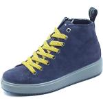 Sneakers larghezza E casual blu numero 37 con stringhe con zeppa per Donna Igi&Co 