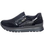 Sneakers larghezza E casual nere numero 38 in pelle di camoscio con cerniera con cerniera per Donna Igi&Co 