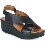 Scarpe estive scontate nere numero 36 di pelle con tacco da 5 cm a 7 cm per Donna Igi&Co 