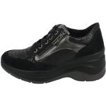 Sneakers larghezza E casual nere numero 37 con zeppa per Donna Igi&Co 