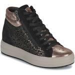 Sneakers alte nere numero 39 con tacco da 5 cm a 7 cm per Donna Igi&Co 