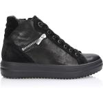 Sneakers alte larghezza E nere numero 38 con stringhe per Donna Igi&Co 