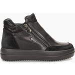 Sneakers invernali larghezza E nere numero 41 in pelle di camoscio con cerniera per Donna Igi&Co 