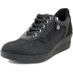 Sneakers larghezza E casual nere numero 40 con cerniera con cerniera per Donna Imac Italia 