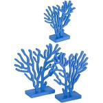 IMIKEYA Stendino Blue Coral Statue 3Pcs Finto Mare Barriera Corallina Stile Nautico Decorazioni in Legno Spiaggia Tema Scultura Desktop Oceano Ornamento per Soggiorno Camera Letto Mensola