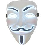 Inception Pro infinite Maschera per Costume - Travestimento - Carnevale - Halloween - V per Vendetta - Anonymous - Led Luminoso - Bianco - Adulti - Unisex - Donna - Uomo - Ragazzi