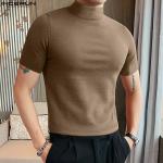 Magliette & T-shirt nere 3 XL taglie comode tinta unita lavabili in lavatrice per la primavera mezza manica con manica corta per Uomo 