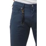 Pantaloni scontati blu di cotone per l'estate a 5 tasche per Uomo Incotex 