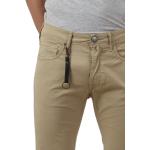 Pantaloni scontati blu di cotone per l'estate a 5 tasche per Uomo Incotex 