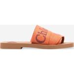 Sandali incrociati larghezza E arancioni numero 35 in tessuto con punta aperta con allacciatura elasticizzata per Donna Chloé 