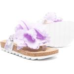 Sandali gioiello larghezza A lilla numero 37 in poliuretano a fiori con strass con allacciatura elasticizzata per Donna Monnalisa 