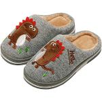 Pantofole larghezza E grigie numero 34 di pile antiscivolo per l'inverno per bambini 