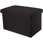 Pouf cubo neri di legno con contenitore 